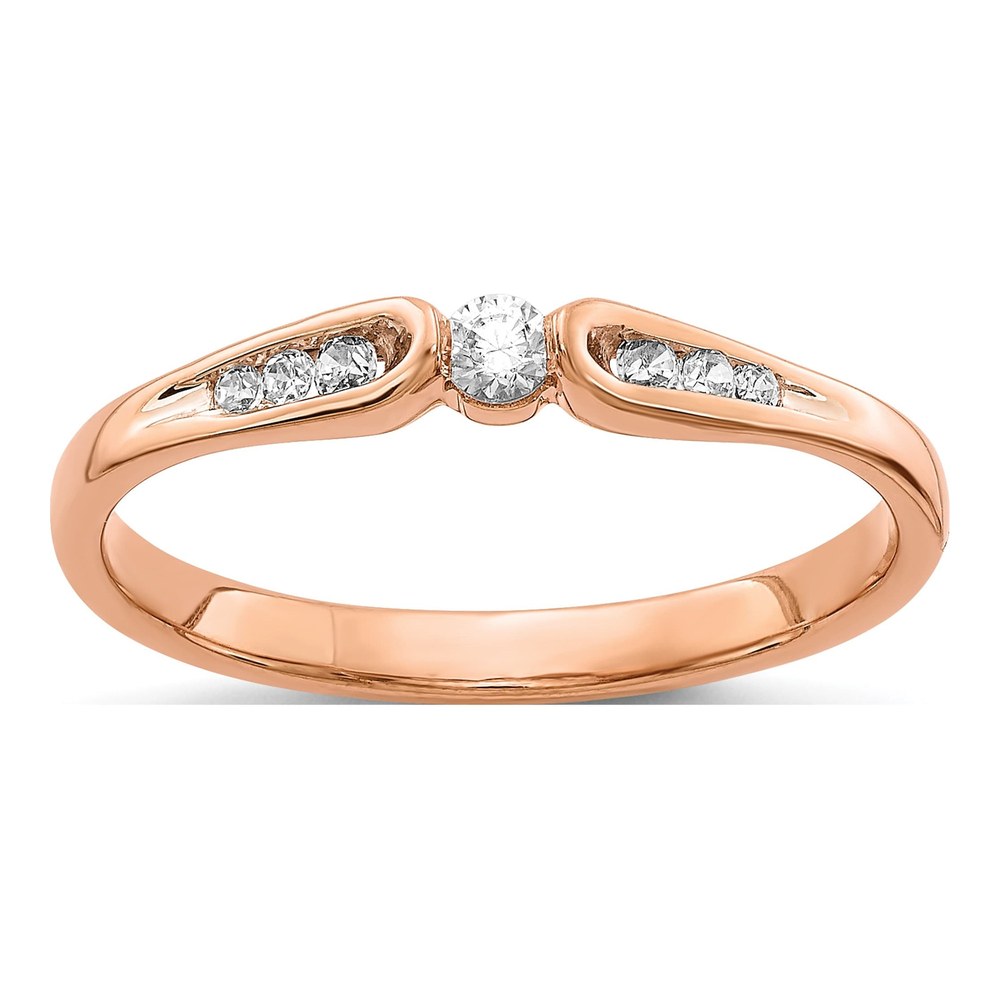 14K Rose Gold 1/8 ctw Diamond Ring for Women