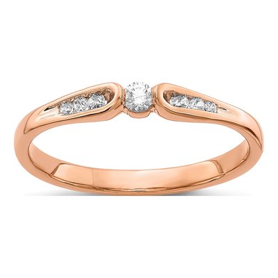 14K Rose Gold 1/8 ct tw Diamond Ring