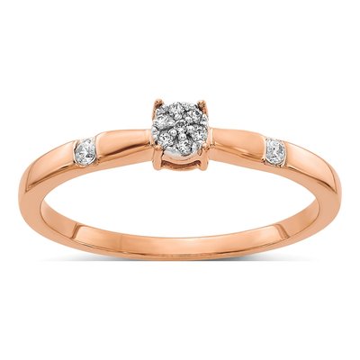 14K Rose Gold 1/15 ct tw Diamond Cluster Ring
