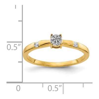 14K Yellow Gold 1/15 ct tw Diamond Cluster Ring – view 4