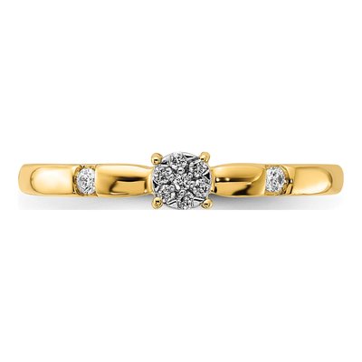 14K Yellow Gold 1/15 ct tw Diamond Cluster Ring – view 5