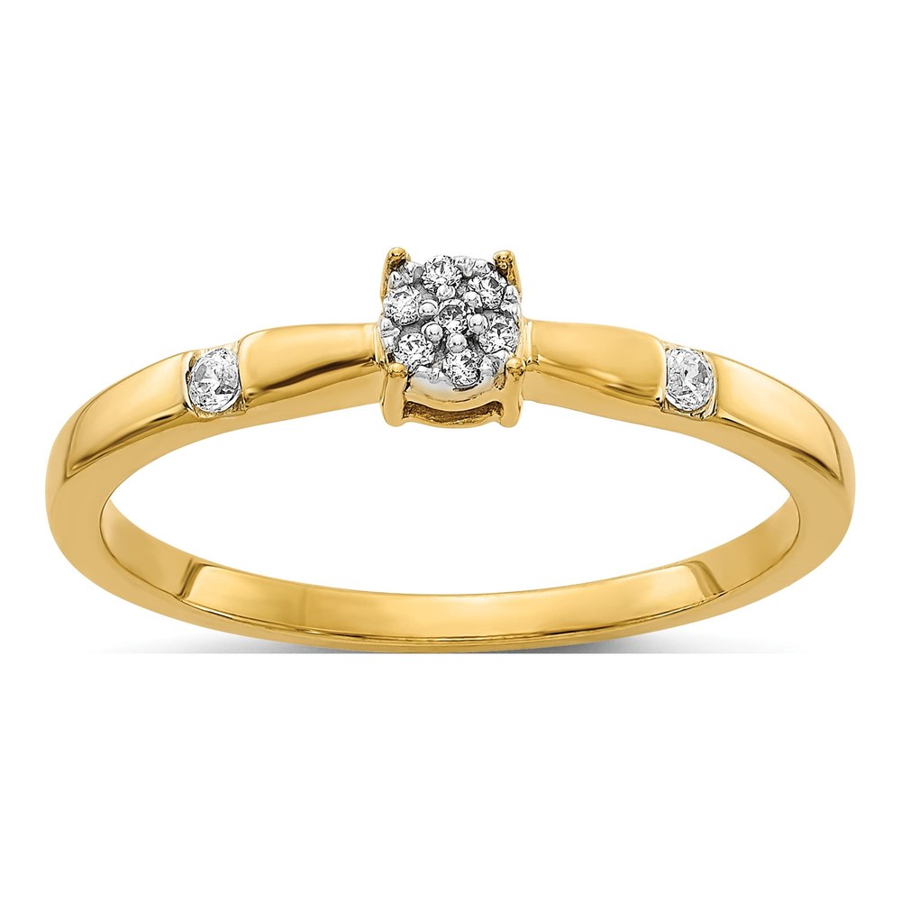 14K Yellow Gold 1/15 ct tw Diamond Cluster Ring