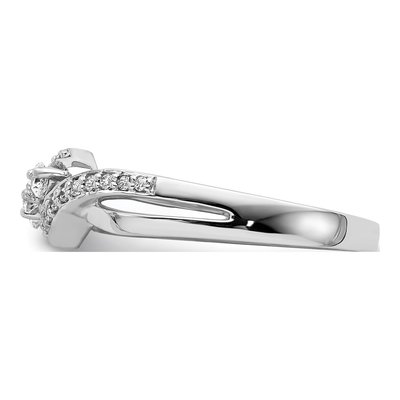 14K White Gold 1/4 ct tw Diamond 3-Stone Bypass Ring – view 3