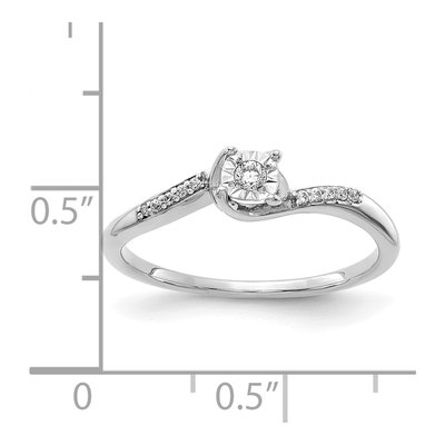 14K White Gold 1/15 ct tw Diamond Bypass Ring – view 2