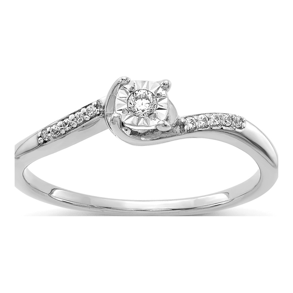14K White Gold 1/15 ct tw Diamond Bypass Ring