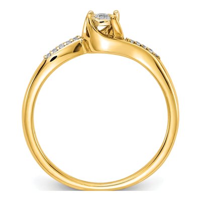 14K Yellow Gold 1/15 ct tw Diamond Bypass Ring – view 3