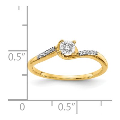 14K Yellow Gold 1/15 ct tw Diamond Bypass Ring – view 4