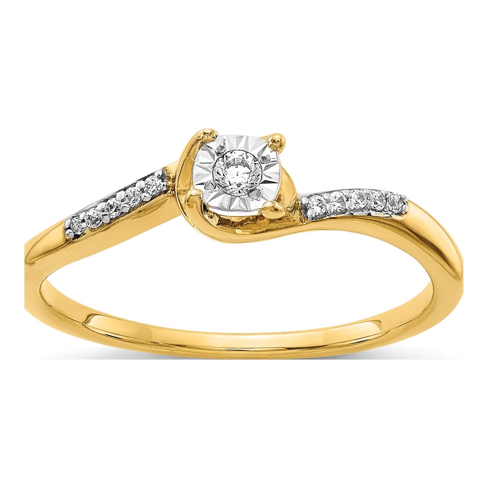 14K Yellow Gold 1/15 ct tw Diamond Bypass Ring