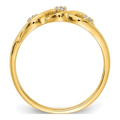 14K Yellow Gold 1/15 ct tw Diamond Wave Ring – view 3