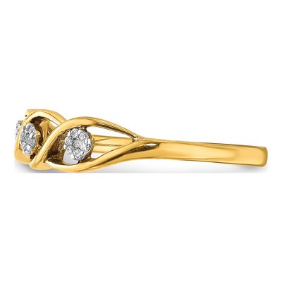 14K Yellow Gold 1/15 ct tw Diamond Wave Ring – view 4