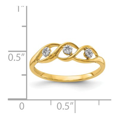 14K Yellow Gold 1/15 ct tw Diamond Wave Ring – view 6