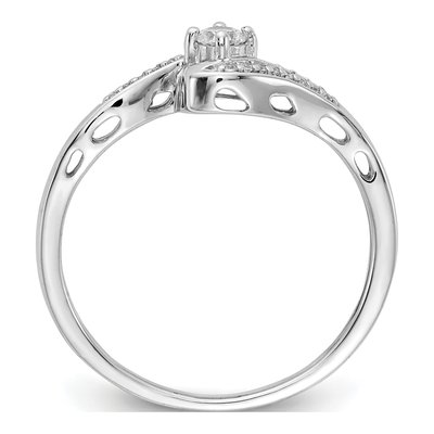 14K White Gold 1/6 ct tw Diamond Bypass Ring – view 3