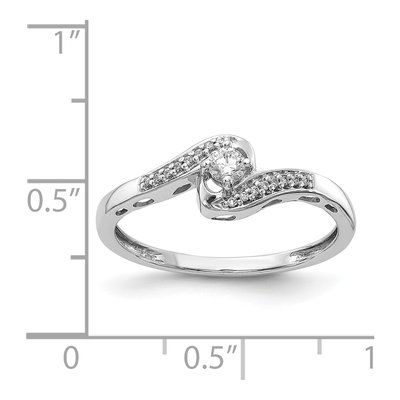 14K White Gold 1/6 ct tw Diamond Bypass Ring – view 4