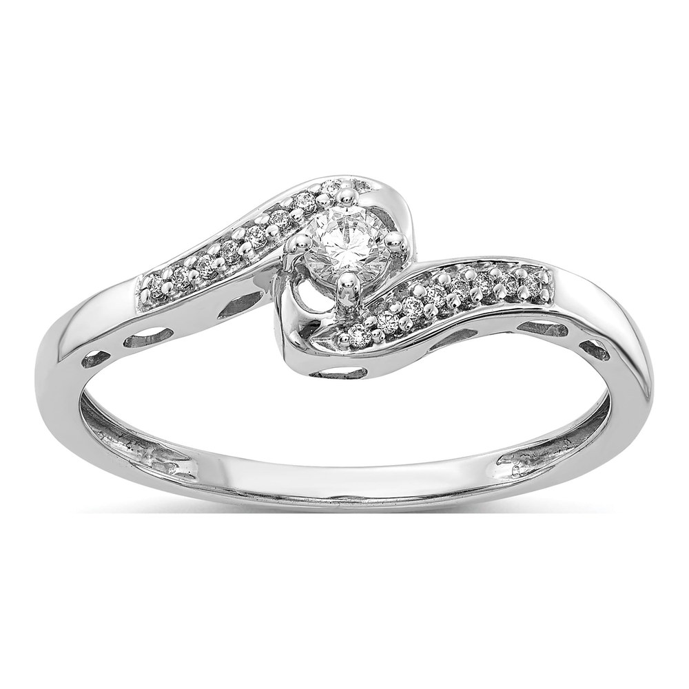 14K White Gold 1/6 ct tw Diamond Bypass Ring