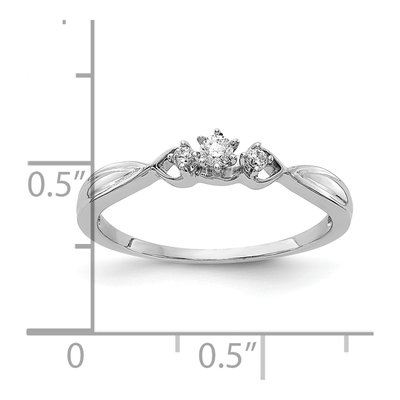 10K White Gold 1/10 ct tw 3-Stone Diamond Ring – view 5