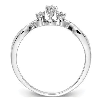 14K White Gold 1/10 ct tw Diamond 3-Stone Ring – view 3