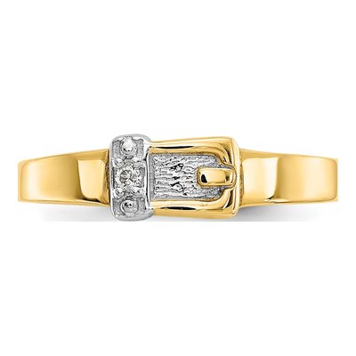 14K Yellow Gold Diamond Buckle Toe Ring – view 5