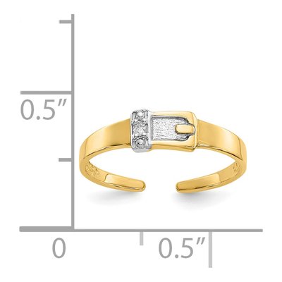 14K Yellow Gold Diamond Buckle Toe Ring – view 6