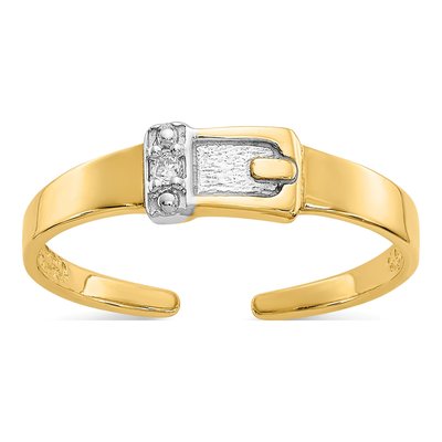 14K Yellow Gold Diamond Buckle Toe Ring