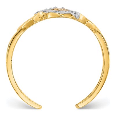10K Yellow Gold Diamond Heart Toe Ring – view 2
