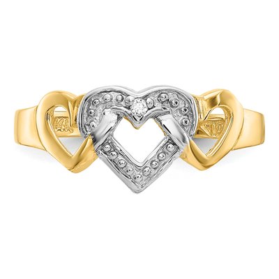 10K Yellow Gold Diamond Heart Toe Ring – view 4