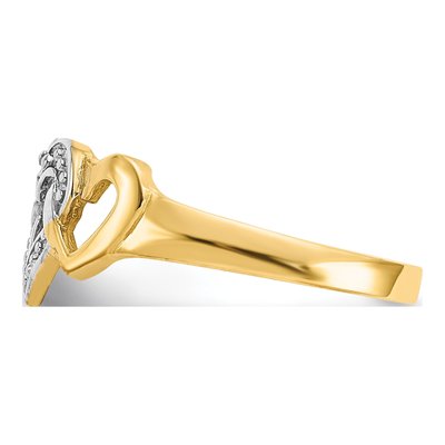 14K Yellow Gold Diamond Heart Toe Ring – view 4