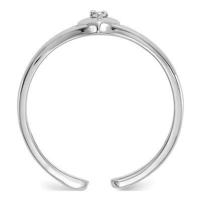 10K White Gold Diamond Heart Toe Ring – view 2