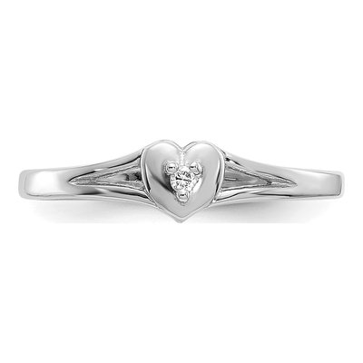 10K White Gold Diamond Heart Toe Ring – view 4