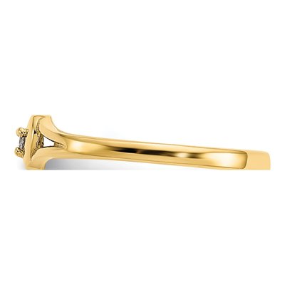 10K Yellow Gold Diamond Heart Toe Ring – view 3
