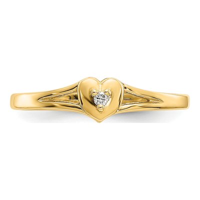 14K White Gold Diamond Heart Toe Ring – view 7