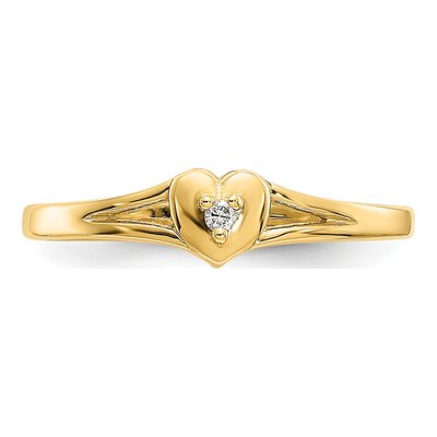 14K Yellow Gold Diamond Heart Toe Ring – view 5