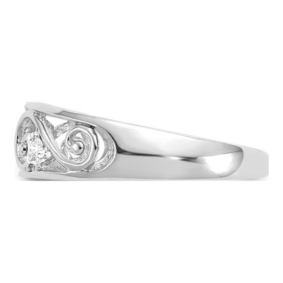14K White Gold Diamond Scroll Toe Ring – view 3