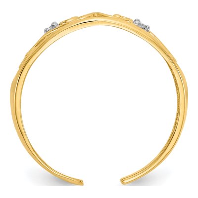 14K Yellow Gold Diamond Scroll Toe Ring – view 3