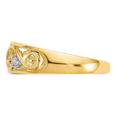 14K Yellow Gold Diamond Scroll Toe Ring – view 4
