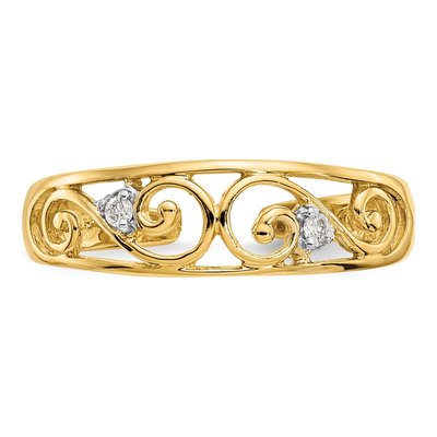 14K Yellow Gold Diamond Scroll Toe Ring – view 5