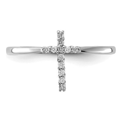 14K White Gold 1/15 ct tw Diamond Cross Ring – view 6