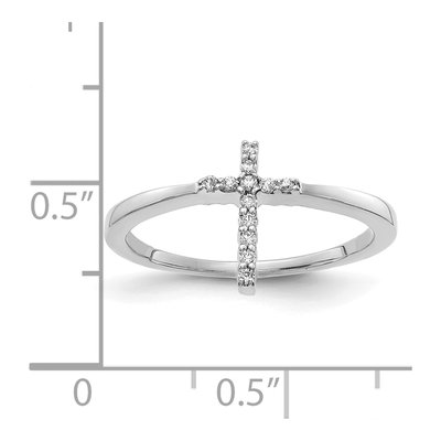 14K White Gold 1/15 ct tw Diamond Cross Ring – view 7