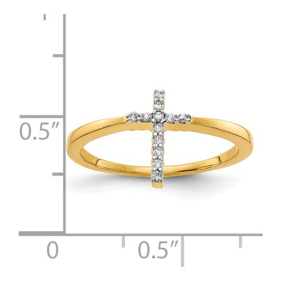 14K Yellow Gold 1/15 ct tw Diamond Cross Ring – view 5