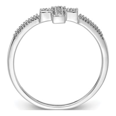 14K White Gold Diamond Cross Ring | 1/10 ct tw – view 3