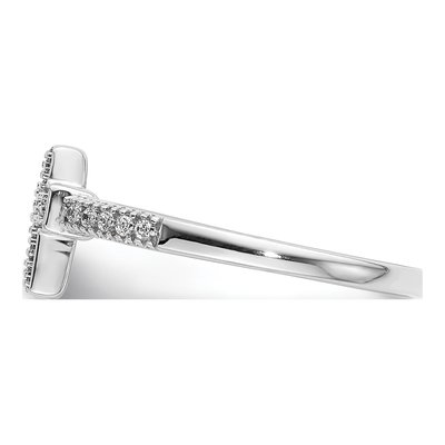 14K White Gold Diamond Cross Ring | 1/10 ct tw – view 4