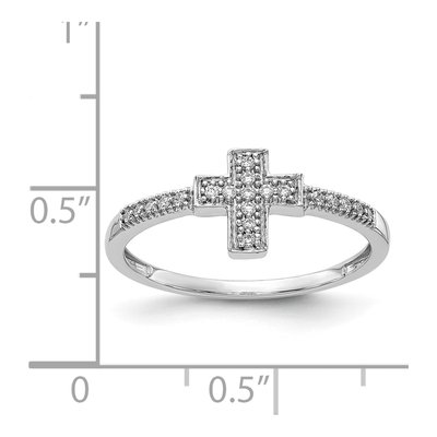14K White Gold Diamond Cross Ring | 1/10 ct tw – view 5