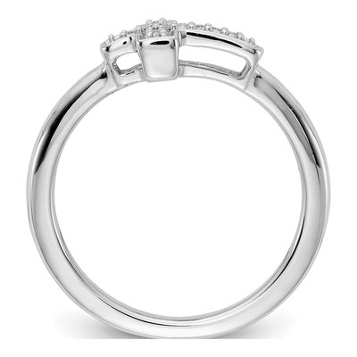 14K White Gold 1/20 ct tw Diamond Cross Ring – view 2
