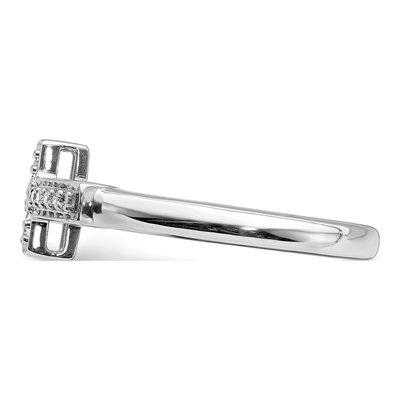 14K White Gold 1/20 ct tw Diamond Cross Ring – view 3