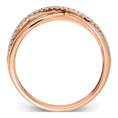 14K Rose Gold 1/10 ct tw Diamond 3-Strand Crisscross Ring – view 3