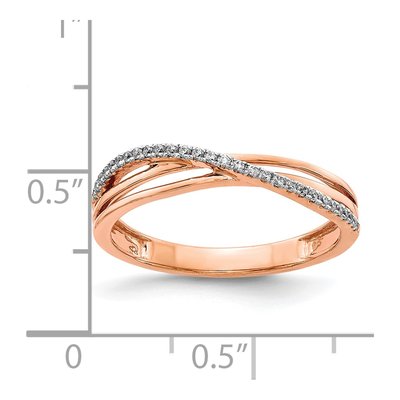 14K Rose Gold 1/10 ct tw Diamond 3-Strand Crisscross Ring – view 4