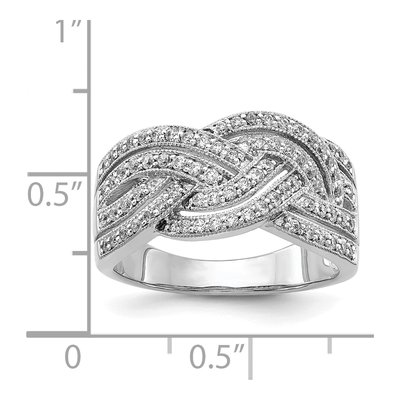 14K White Gold 1/2 ct tw Diamond Woven Ring – view 3