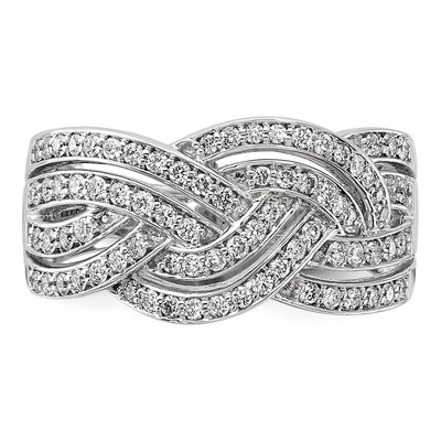 14K White Gold 1/2 ct tw Diamond Woven Ring – view 5