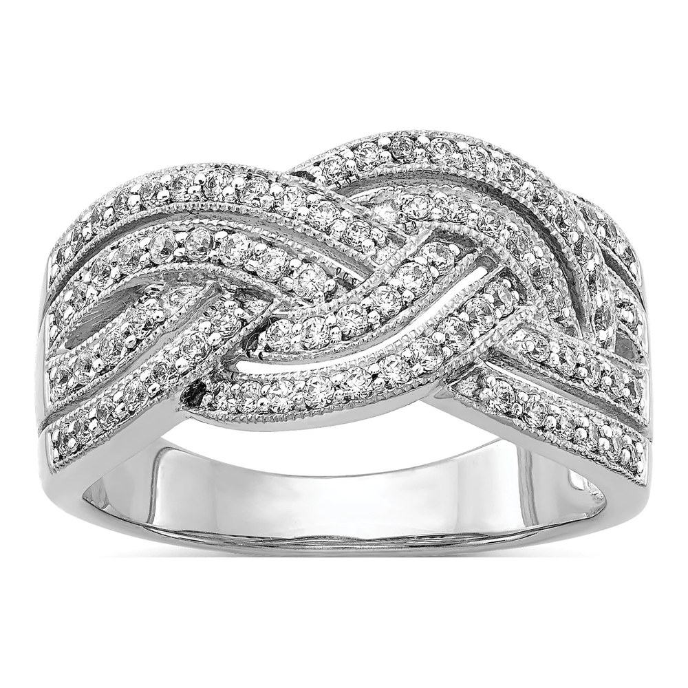 14K White Gold 1/2 ct tw Diamond Woven Ring