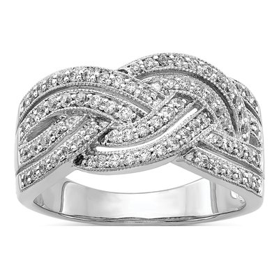 14K White Gold 1/2 ct tw Diamond Woven Ring