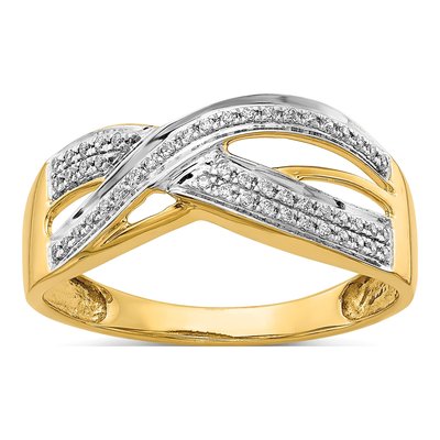 14K Yellow Gold 1/6 ct tw Diamond Ring